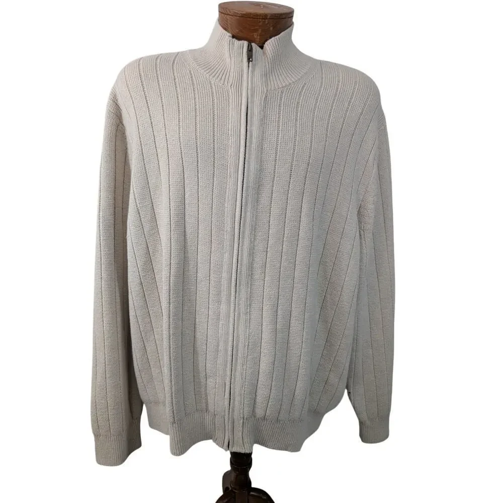 NWOT! BANANA REPUBLIC! VANILLA CREAM 100% FINE COTTON CLUB CARDI SWEATER! SZ XXL